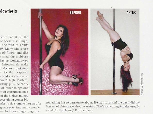 pole dancing weight loss before and after
