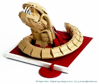 The artwork of H.R. Giger, recreated in LEGO bricks