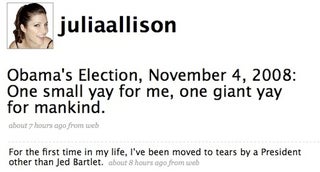 OMG Weeping Tears of Joy: Election-Night Overshares