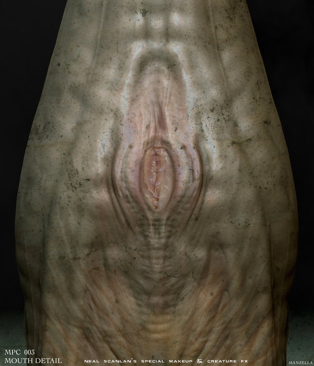 Prometheus concept art puts us face-to-sucker with the movie's creatures