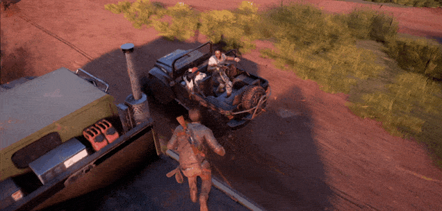 Gif of action scene in Uncharted 4