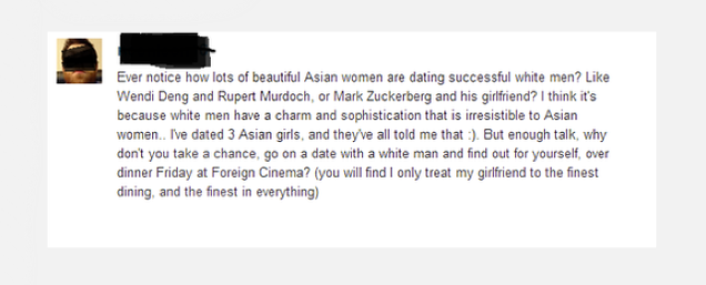 White Guys Creeping Out Asian Women on Dating Sites