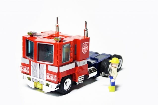 optimus prime lego truck