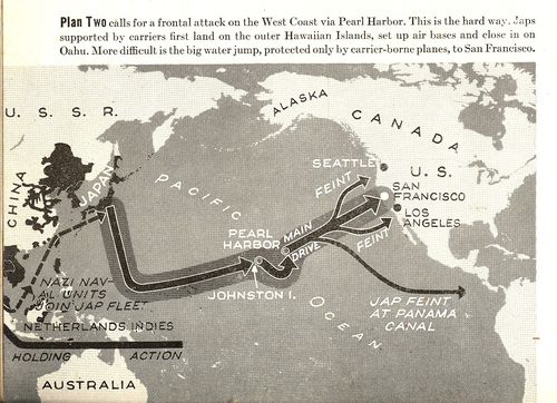 Maps from 1942 of the never-was Nazi invasion of North America