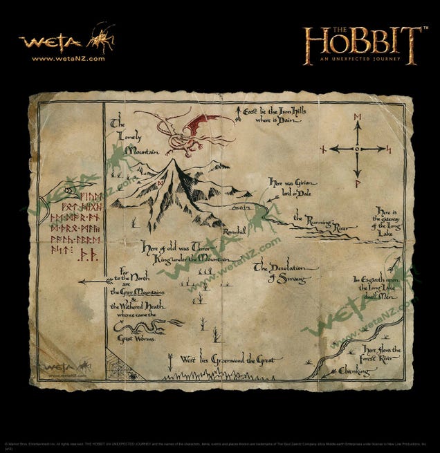 Gorgeous prop replica maps of Middle Earth take us through Peter Jackson's Hobbit
