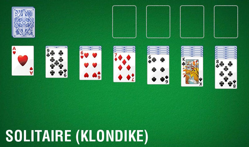 play klondike solitaire turn one green felt