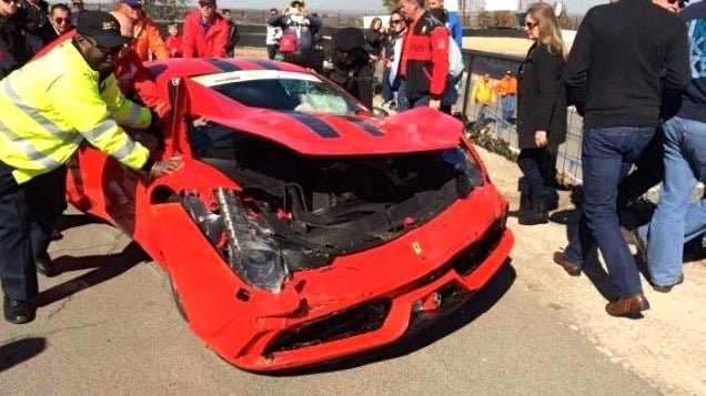 Prepare To Wince As This Ferrari 458 Speciale Meets The Wall