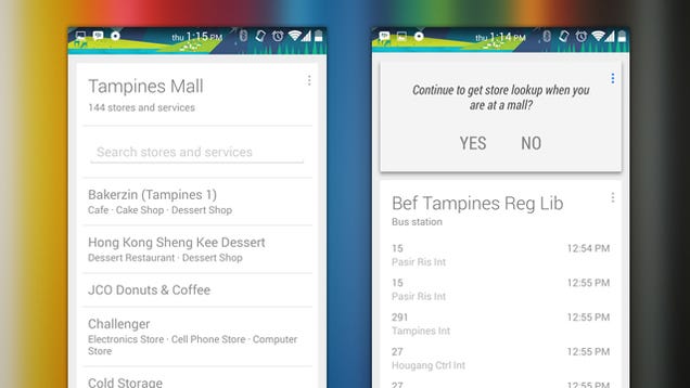 Google Now Shows You a List of Stores When You Go to a Mall