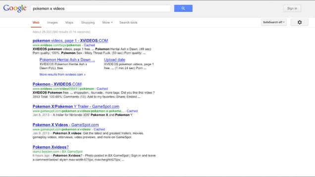 Finding Porn While Searching for Pokémon X? Maybe You're Doing It Wrong.