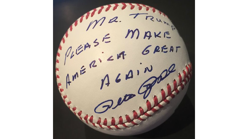 Donald Trump's Pete Rose-Autographed Baseball Is a Mystery for Our Time