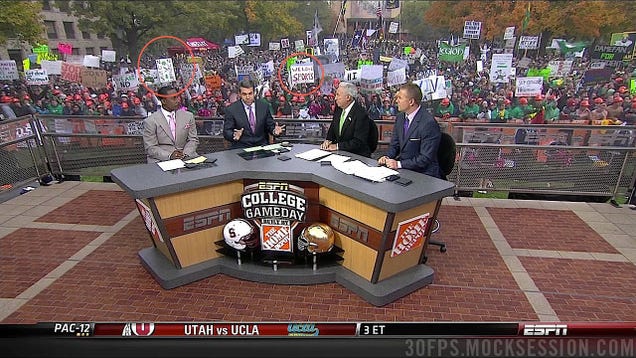 Eifert Tower! Your Roundup Of The Best Signs Behind The College Gameday Crew, Plus Lee Corso Dressed As A Leprechaun