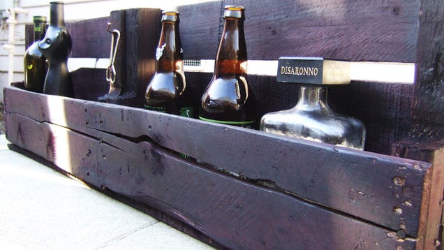 This DIY Bar Shelf Is Made from Reclaimed Pallet Wood