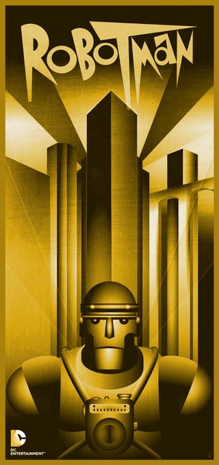 Movie posters for DC's imaginary superhero flicks