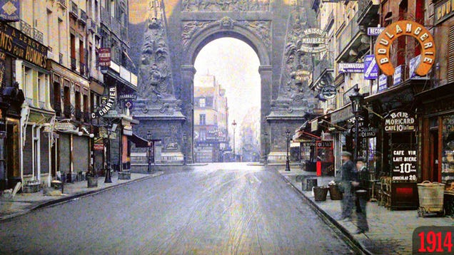 Amazing Layered Images Put Modern Paris Side-by-Side with Color Photographs from 99 Years Ago