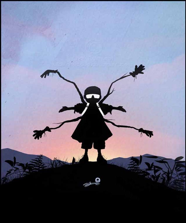 Beautiful superhero silhouettes show comic book characters at recess