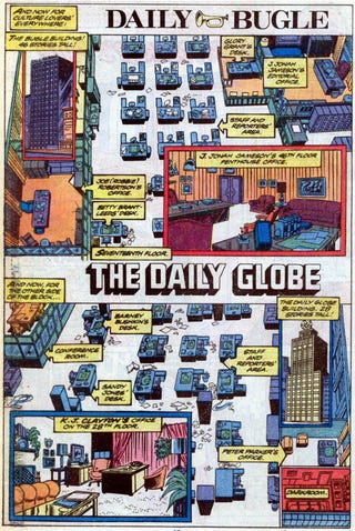 Vintage Spider-Man maps lay out the geography of Peter Parker's life