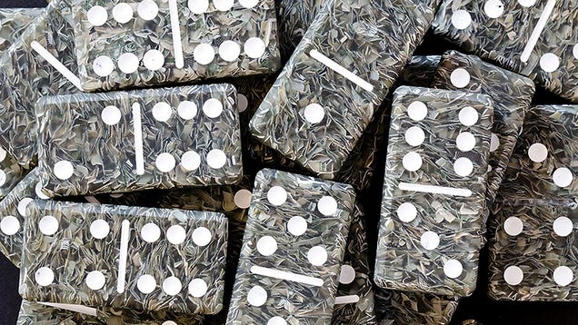 These Dominoes Are Stuffed With Actual Cold Hard Shredded Cash
