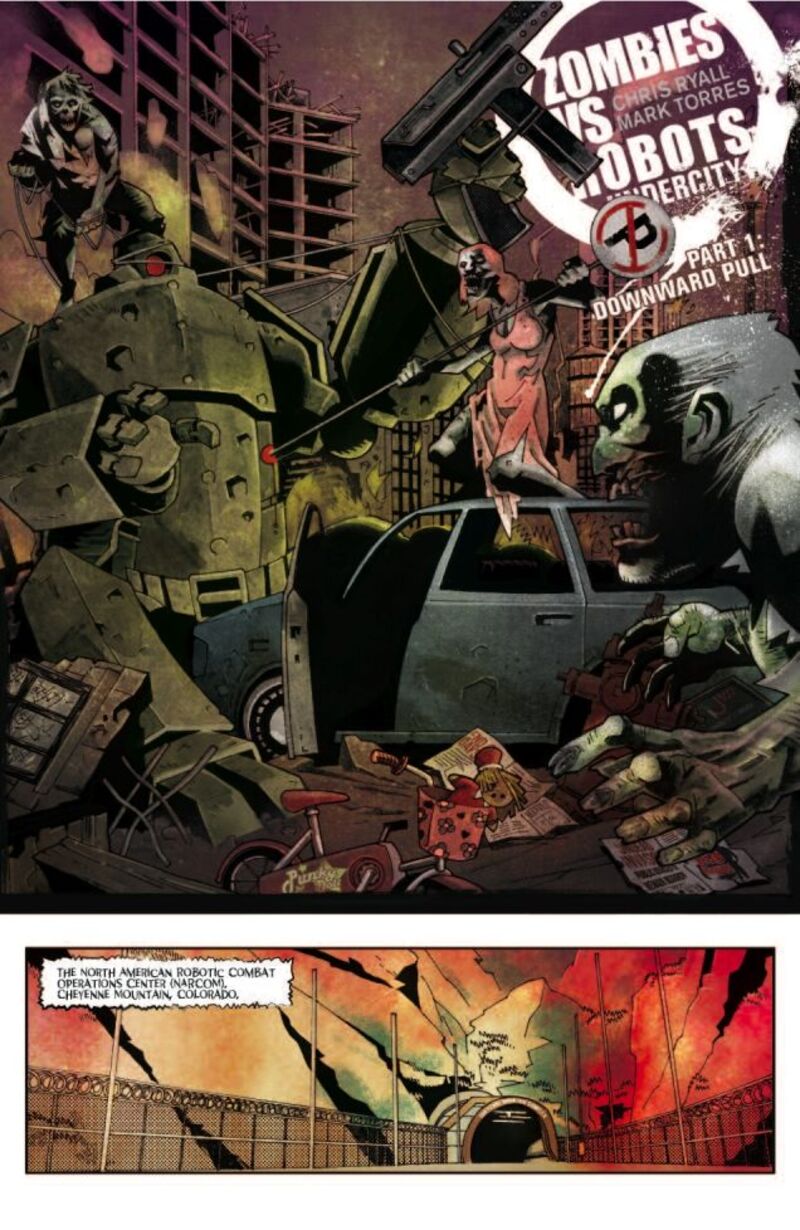 An exclusive preview of zombies-on-robots comic book mayhem!
