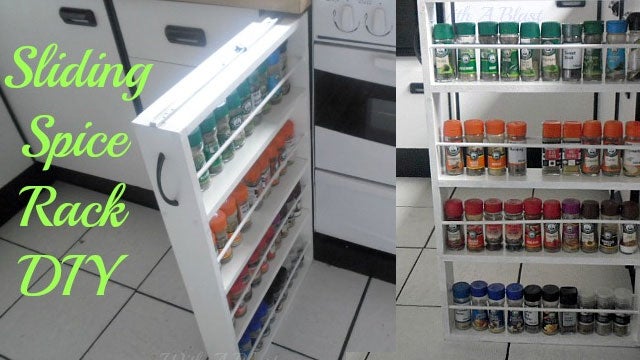 diy sliding spice rack make a sliding spice rack for that awkward space in your kitchen diy sliding spice rack make a sliding spice rack for that awkward space in your kitchen