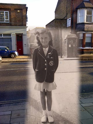These vintage photo mashups show the places once visited by the Doctor