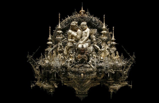 Kris Kuksi's Beautiful Art is Made From the Bones of Dead Model Kits