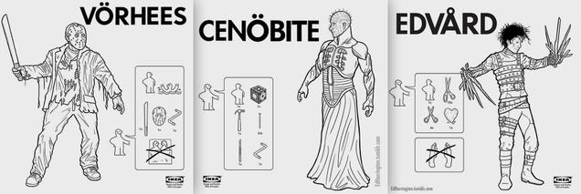 Ikea instructions to build horror characters