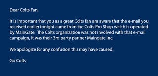 Colts Apologize For Email Offering Commemorative Peyton Manning Merchandise Just After Yesterday's Announcement