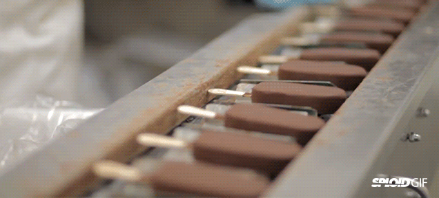 Glorious video shows how chocolate and vanilla ice cream bars are made