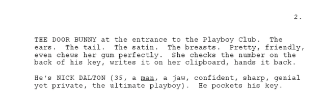A Read On The Script From The "Playboy" TV Show