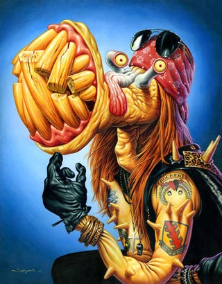 The Monsters of Rock, painted as literal monsters