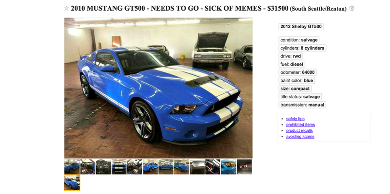 This Ford Mustang Has To Go Because The Owner Is 'Sick Of Memes'