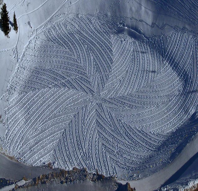 Crop circles found in the snow