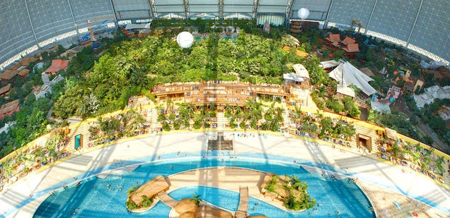 Explore a Water Park Built Inside a Huge German Airship Hangar