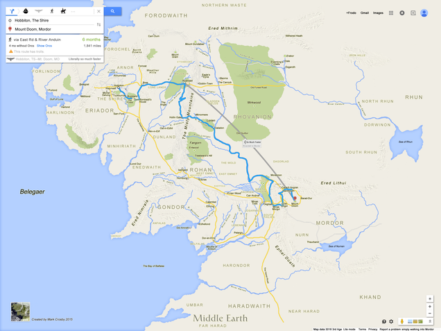 Plan Your Next Trip To Mordor With This Google Map Of Middle-Earth 