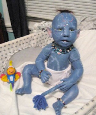 Hideous Avatar Baby is 50% human, 50% Na'vi, and 100% terrifying