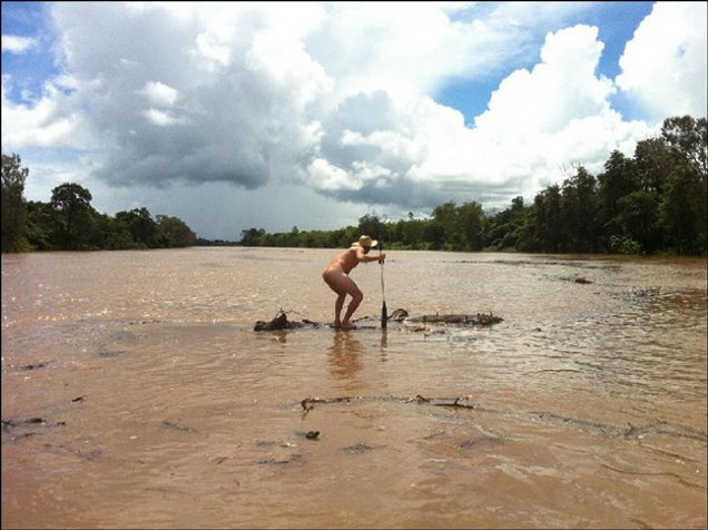 Drunk, Naked Fisherman Paddles Across Croc-Infested River on a Log to Win Bet for Whiskey: 'It Seemed Like a Good Idea at the Time' (NSFW)