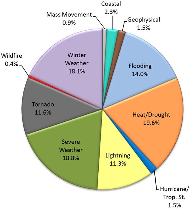 Chart Reveals What Natural Disaster Is Most Likely To Kill You In America