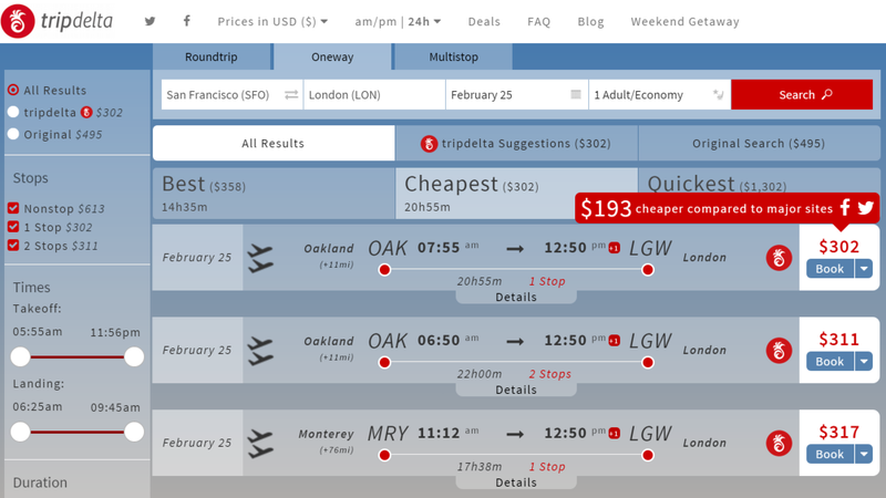 Tripdelta Finds Cheaper Flights Through "Secret" Airport Routes