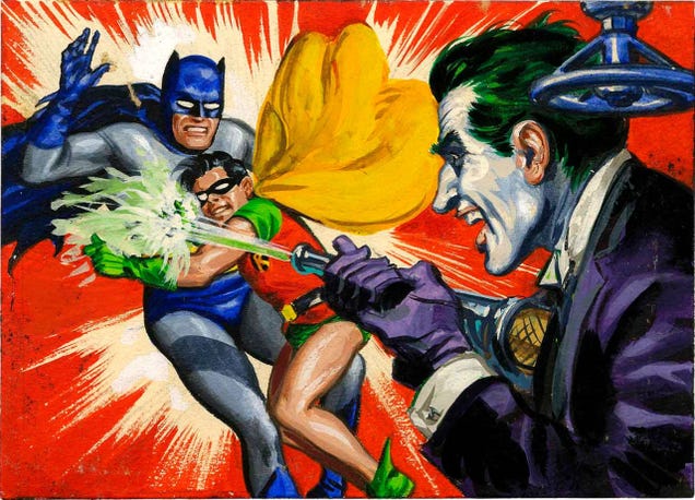 The Dark Knight rides a shark in bondage-crazy 1960s Batman art