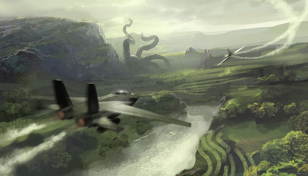 Nazi Explosions Meet Beautiful Landscape Paintings in This Video Game Concept Art