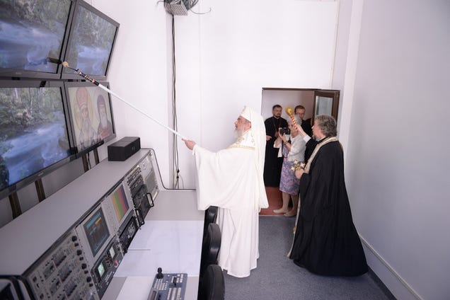 Enterprising Romanian Holy Man Blesses TV Studios with Paint Roller