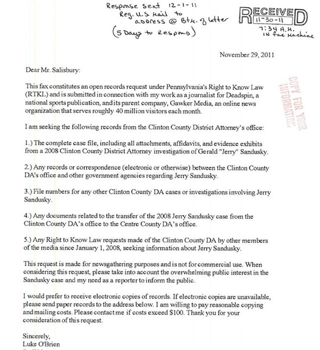 How Our Jerry Sandusky Public Records Request Created A Quantum Singularity, Or Something