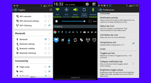 Notification Toggle Adds Settings and App to Android's Pulldown Bar
