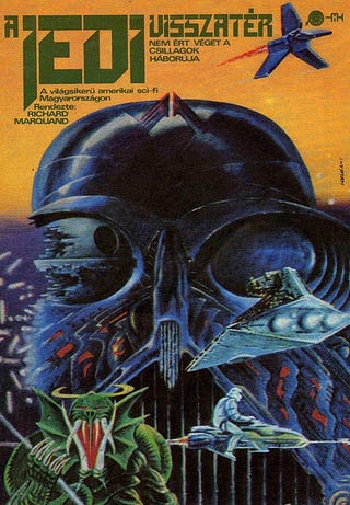 Hungarian Star Wars posters advertise a movie starring only Greedo and Darth Bucket