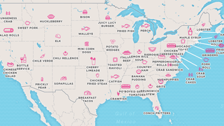A map showing each state's most unique favorite food