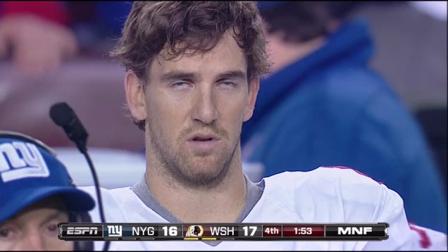 By The End Of Last Night&#39;s Loss To Washington, <b>Eli Manning</b> Was A Spaced- - 187a3gr2b696vjpg