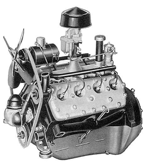 Engine flat ford head v8