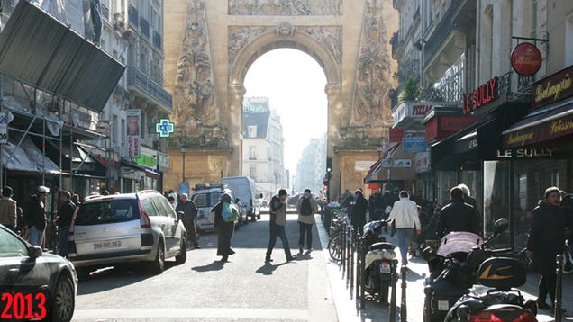 Amazing Layered Images Put Modern Paris Side-by-Side with Color Photographs from 99 Years Ago