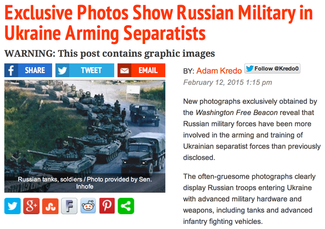 Senator &quot;Duped&quot; Into Using Old Photos to Promote New War With Russia