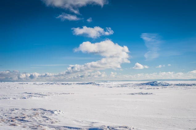 Lake Superior's ice looks like Superman's Fortress of Solitude